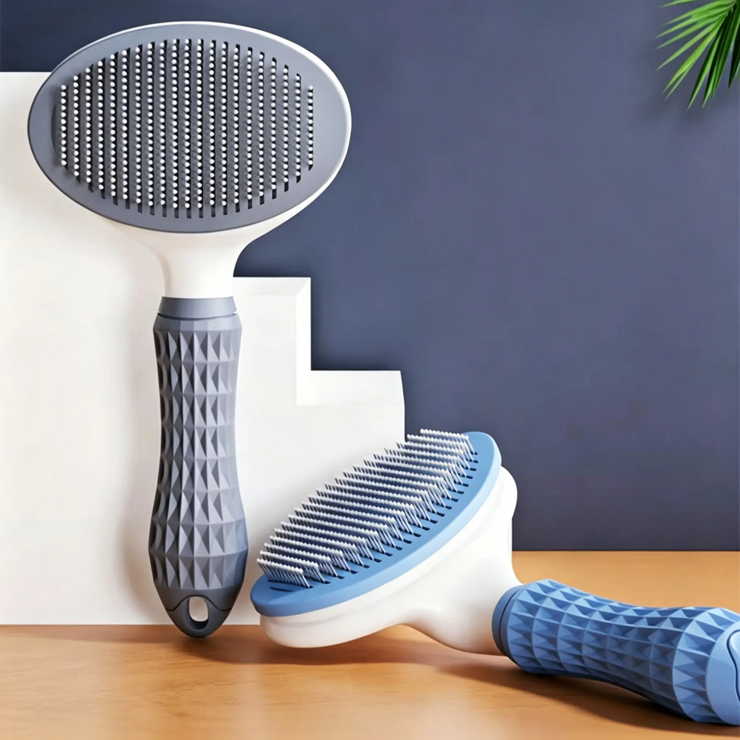 One Click Self-Clean Slicker Brush for Dogs & Cats Grooming